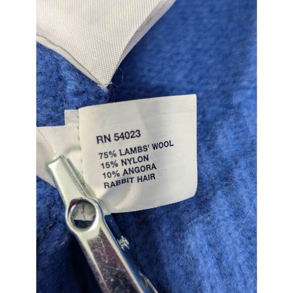 THE GAP! ANGORA & LAMBSWOOL BLEND, THICK, PLUSH SKY BLUE V-NECK SWEATER! SZ XL - Picture 7 of 9